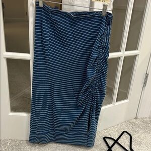 Pilcro Blue Maxi Pencil Skirt with Ruched Detail for Casual Wear